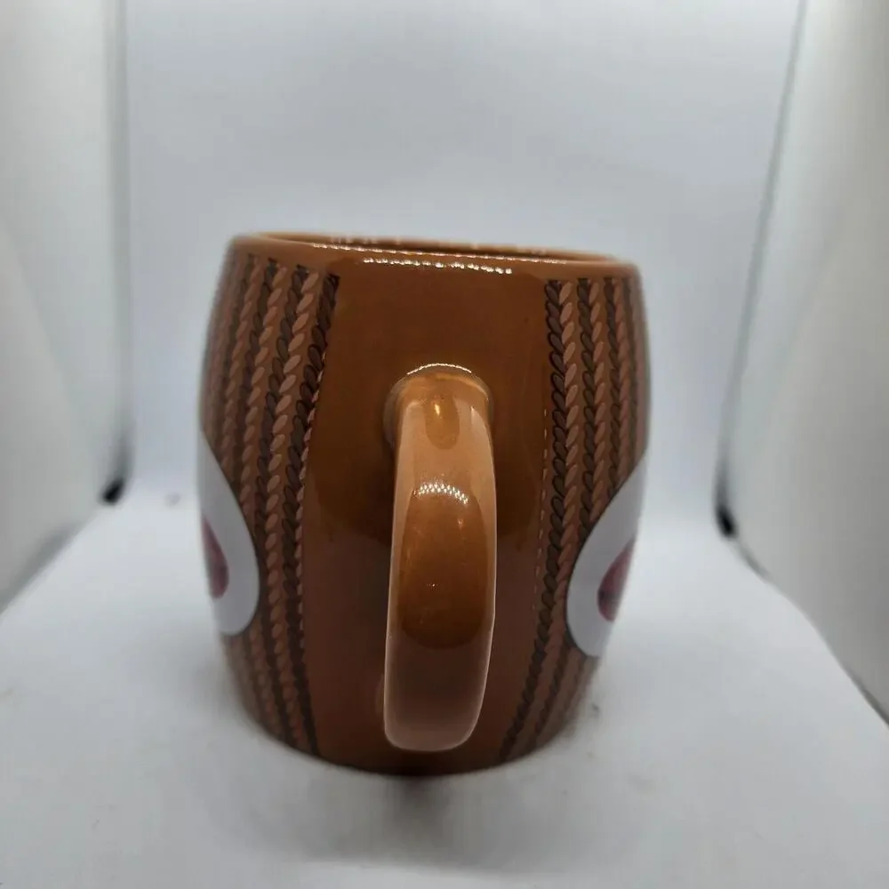 Sock Monkey Two Handled Brown Coffee Mug by Galerie‎